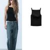 Fall and Winter New Women's Clothing Fashion Style Sleeveless Bowknot Decoration Short Elastic Sling Tops 9853777