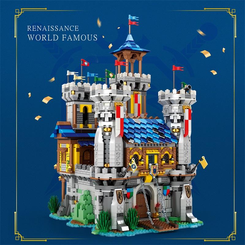 Non-Toxic Medieval Castle Building Blocks Model European Style City View Moc Bricks Toys Creative Desktop Decoration Diy Toys For Kids