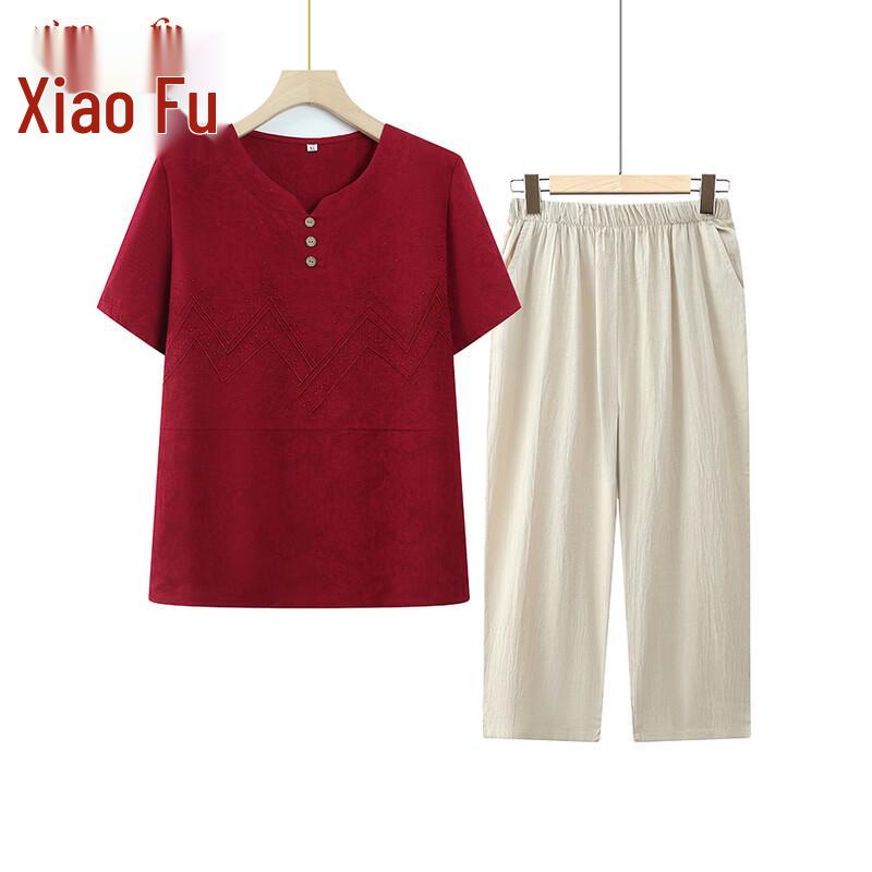 Women's Plus Size Summer Short Sleeve Two-Piece Set