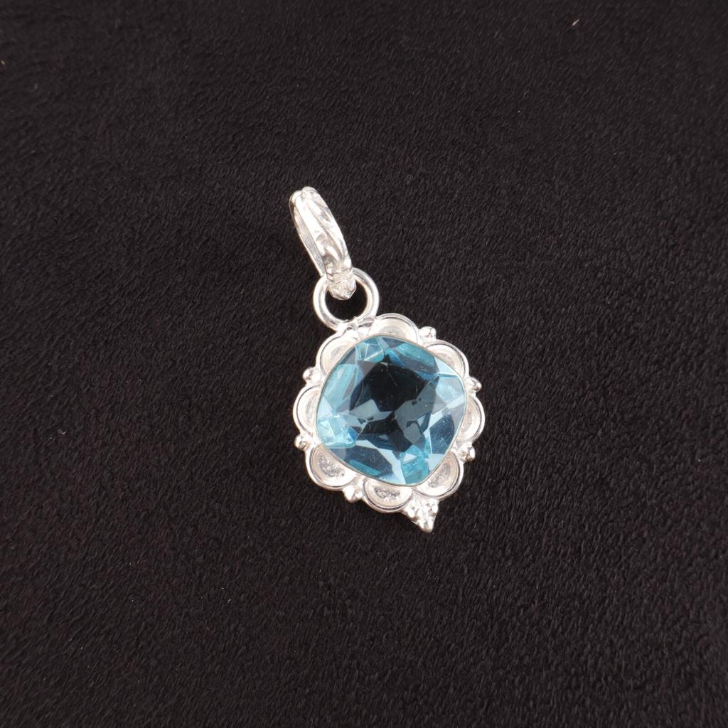 Friendship Day Sale Sky Blue Topaz Gemstone 925 Silver Mother Gift New Pendant PP-2-8