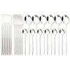 24Pcs Dinnerware Set Stainless Steel Tableware Knife Fork Tea Spoon Cutlery Set Multiple Colour Silverware Kitchen Flatware Set
