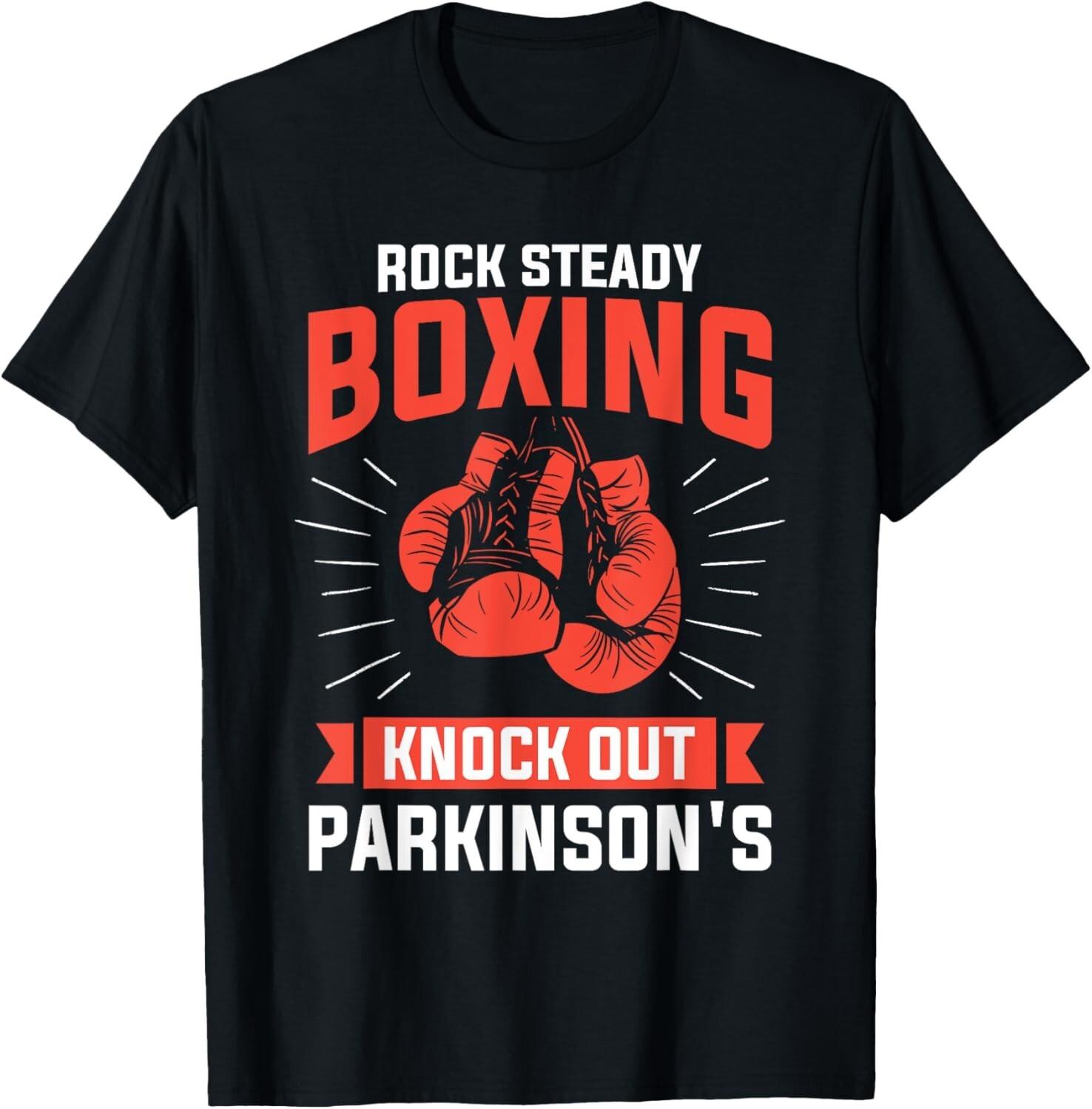 Rock Steady Boxing Knock Out Parkinson_s Boxer T-Shirt Gift Unisex T-Shirt S разноцветный