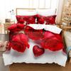 Red Rose Queen Size Duvet Cover 220X240 Bedding Set 3Pcs/2Pcs With Pillowcase Flower Quilt Cover For Double Bed Single Beds