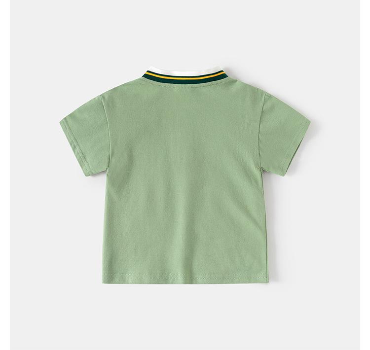 Cartoon Cotton Short Sleeve Polo Shirt for Toddler Boys - Summer Stand Collar T-Shirt