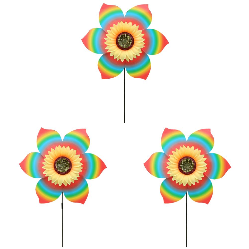 

- Rotating Sunflower Windmill Colorful Outdoor Yard Decor (Rainbow Multicolor)