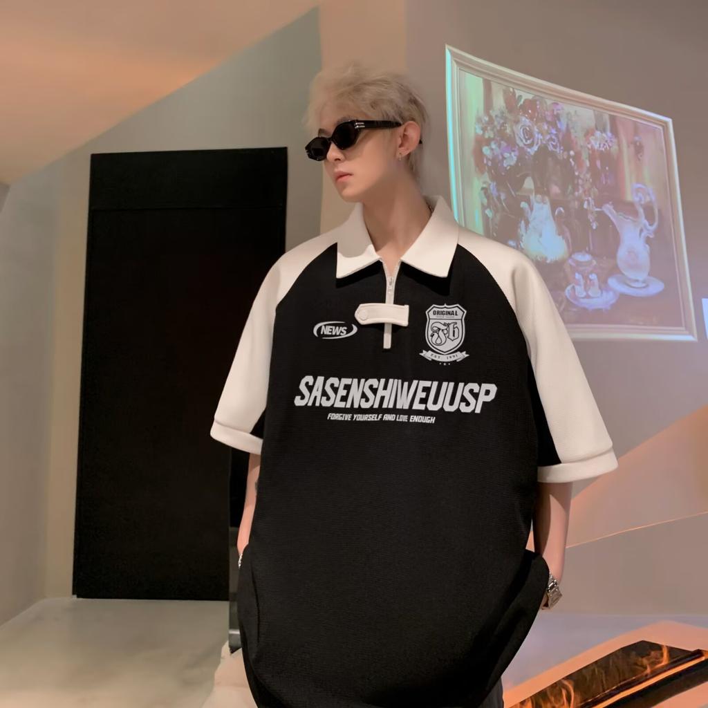 Lapel Short Sleeve Polo Shirt Men's Fashion Brand Summer T T-shirt Korean Style Slim-Fit Fashion2025New All-Matching T-shirt Top