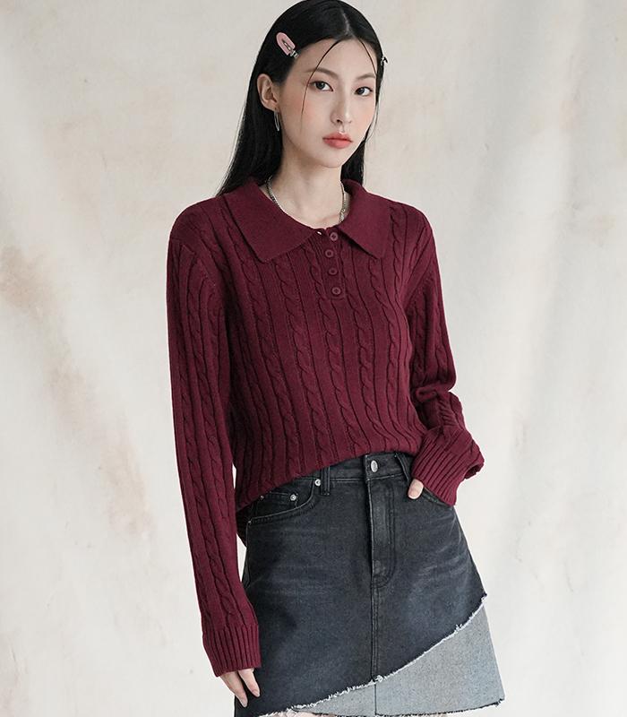 AVANDRESS Collar Twist Knitwear - 5Col