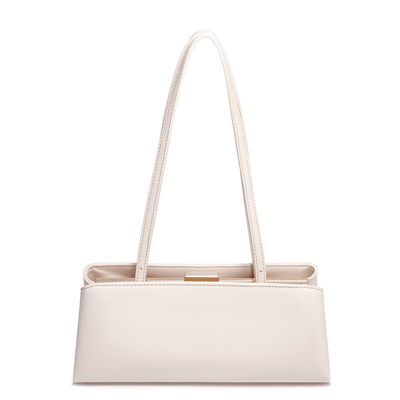 Light Luxury Retro Texture Shoulder Handbag Niche Saddle Bag Underarm Baguette Bag 28.5*11*12