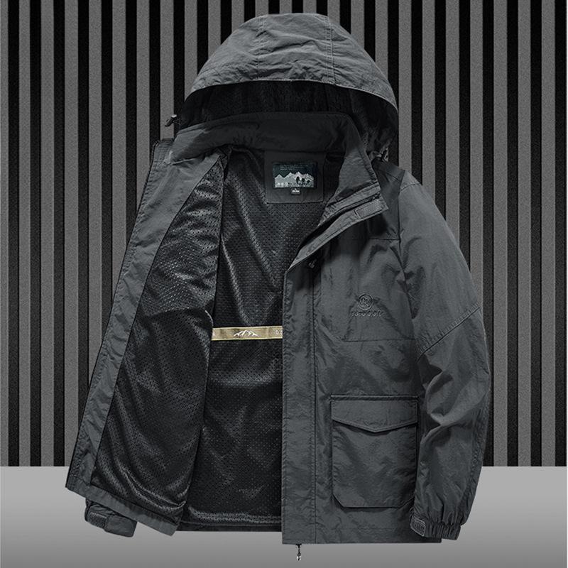 Kurtka męska na wiosnę i jesień, luźna, duża, męska, z kołnierzykiem typu stójka, jednokolorowa, codzienna kurtka