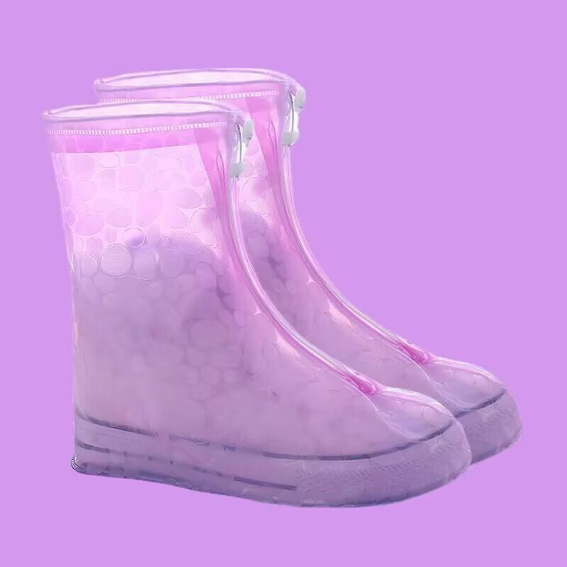 Unisex PVC Waterproof High-Top Non-Slip Shoe Covers for Travel