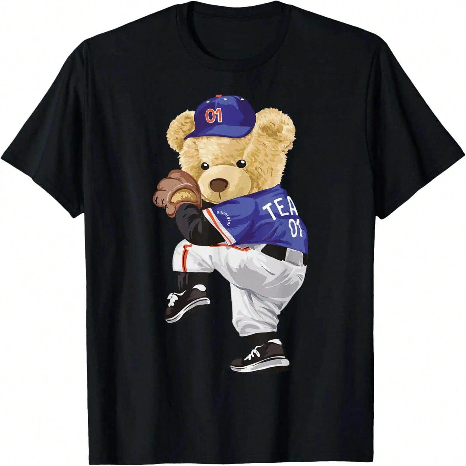 Cute Teddy Bear Baseball Jug Sweatshirt T-Shirt S разноцветный