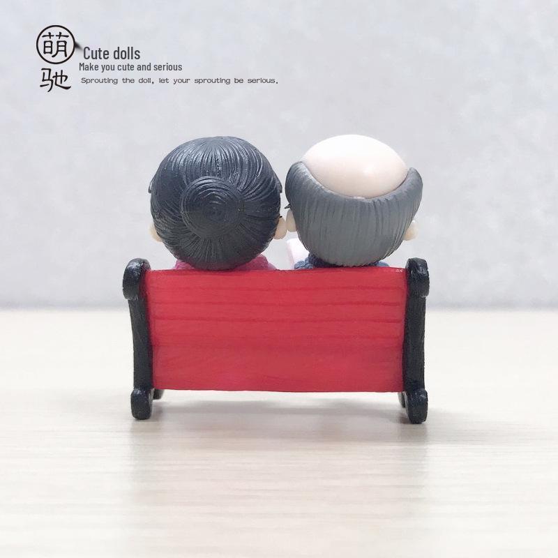 PVC Grandparents Figurines for Succulents, Cakes, and Car Ornaments