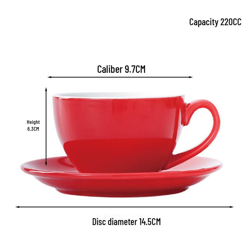 Ceramic 220CC Cappuccino Latte Art Cup Set - Thickened for Competition 200CC