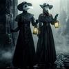 Halloween adult couple medieval steampunk wind plague doctor costume beak mask