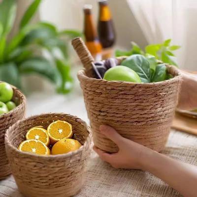 Multi Functional Storage Basket Seaweed Woven Flower Pot Rattan Woven Plant Green Plant Cover Pot Home Decoration Flower Pot Flo