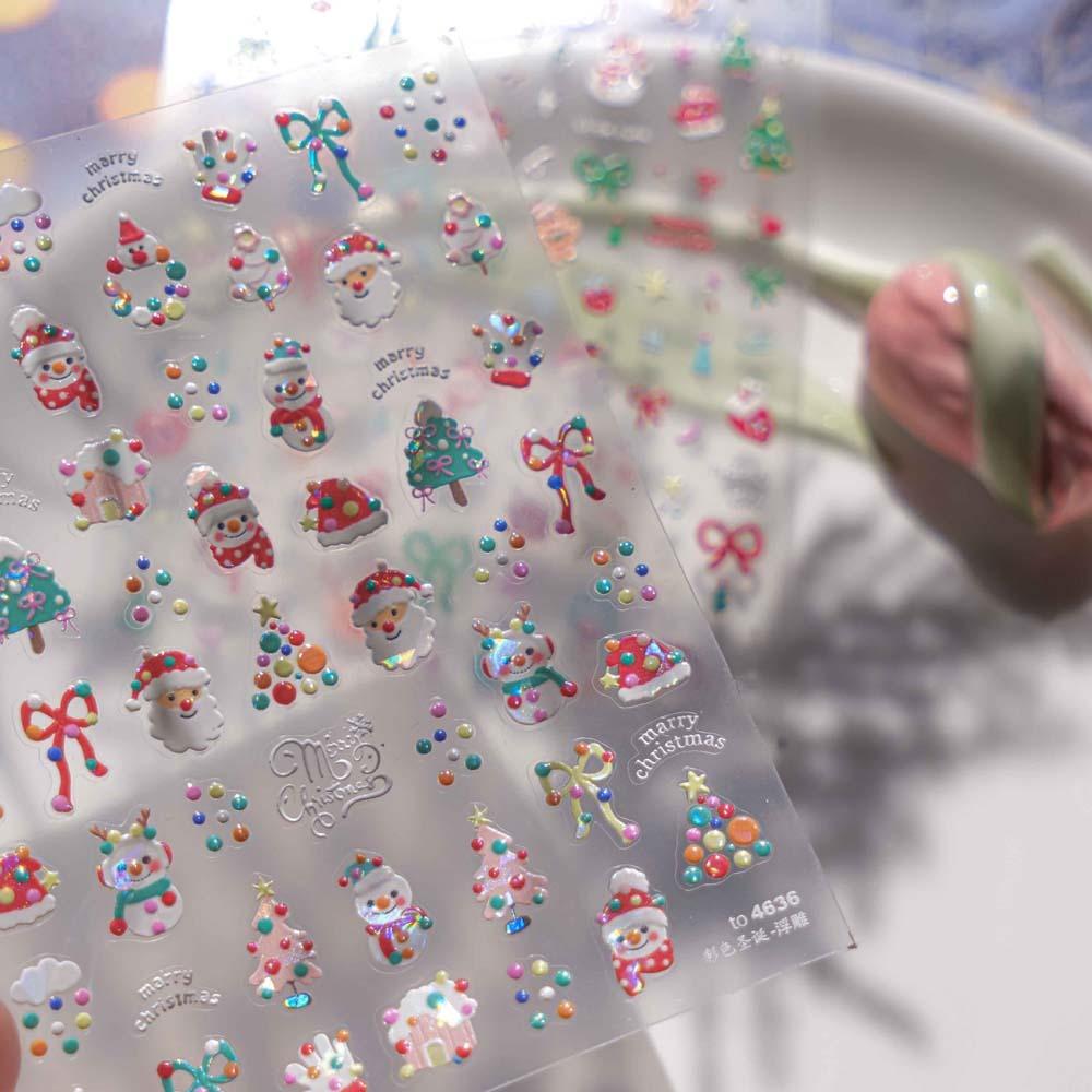 5D  Christmas Nail Sticker Nail Accessories Xmas Nail Decoration  Winter