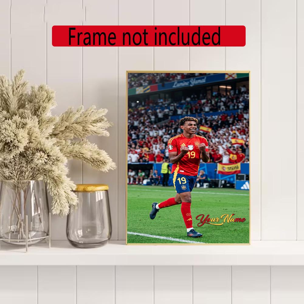 Lamin Yamal Customize Your Name Diamond Painting Round Diamond Diy Frameless Holiday Artwork Suitable For Home Office Wall Decoration