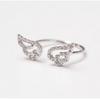 Romantic Shiny Rhinestone Angel Wings Open Rings For Women Men Luxury Dainty Hollow Wing Stackable Finger Rings Wedding Jewelry
