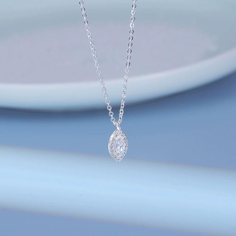 LT-859 2025 New Autumn Fashion S925 Sterling Silver Zircon-encrusted Water Drop Pendant Necklace Elegant Collarbone Chain for