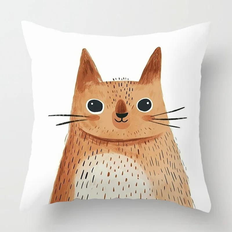 Home Decor Cute Cartoon Cats Pillow Covers for Home Pattern Cushion Cover Suitable for Sofa Bedroom Car Pillow Cover