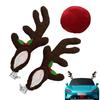Christmas Car Decor Light Up Reindeer Antler With Nose Car Decor For Automotive Truck Vehicle SUV Exterior Window Roof Top