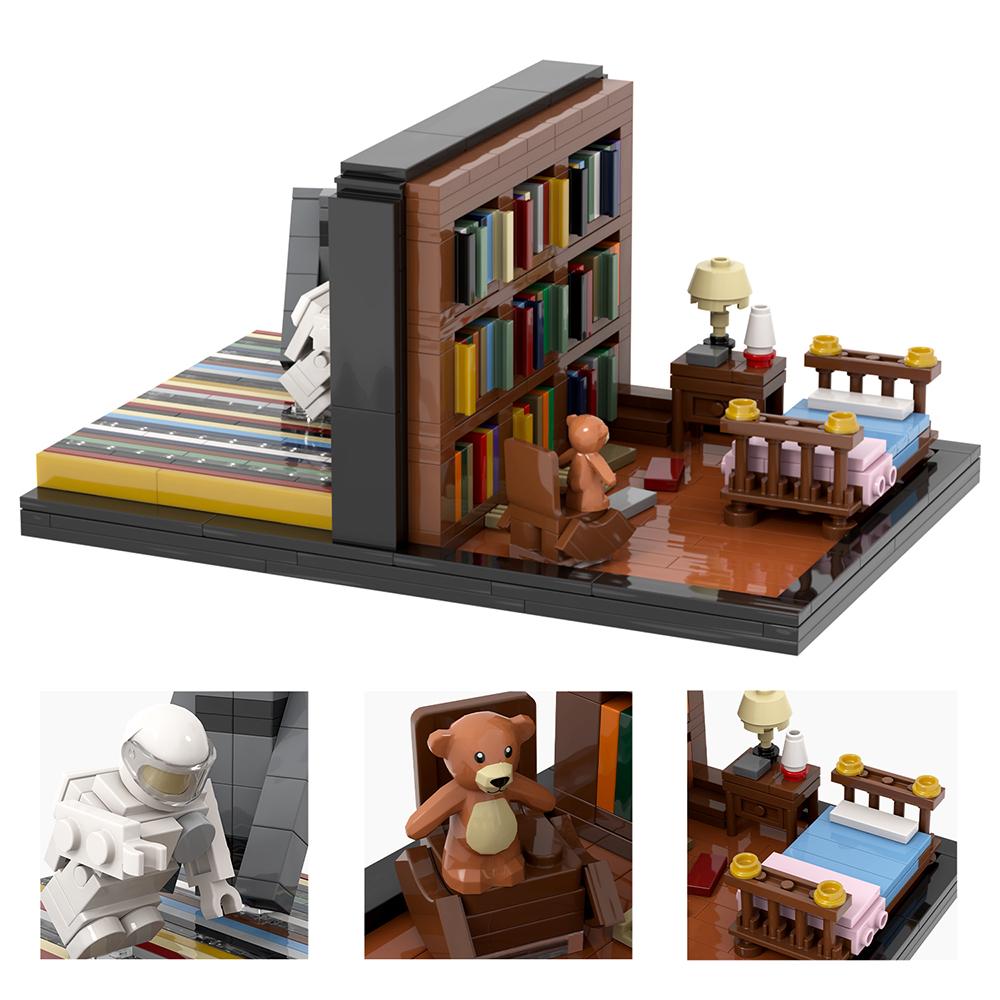 MOOXI Escena de Película de Ciencia Ficción Interestelar Nave Espacial Bloques de Construcción para Adultos Set de Ladrillos MOC Modelo Kit Juguetes DIY Para Niños Niños Niña Regalo