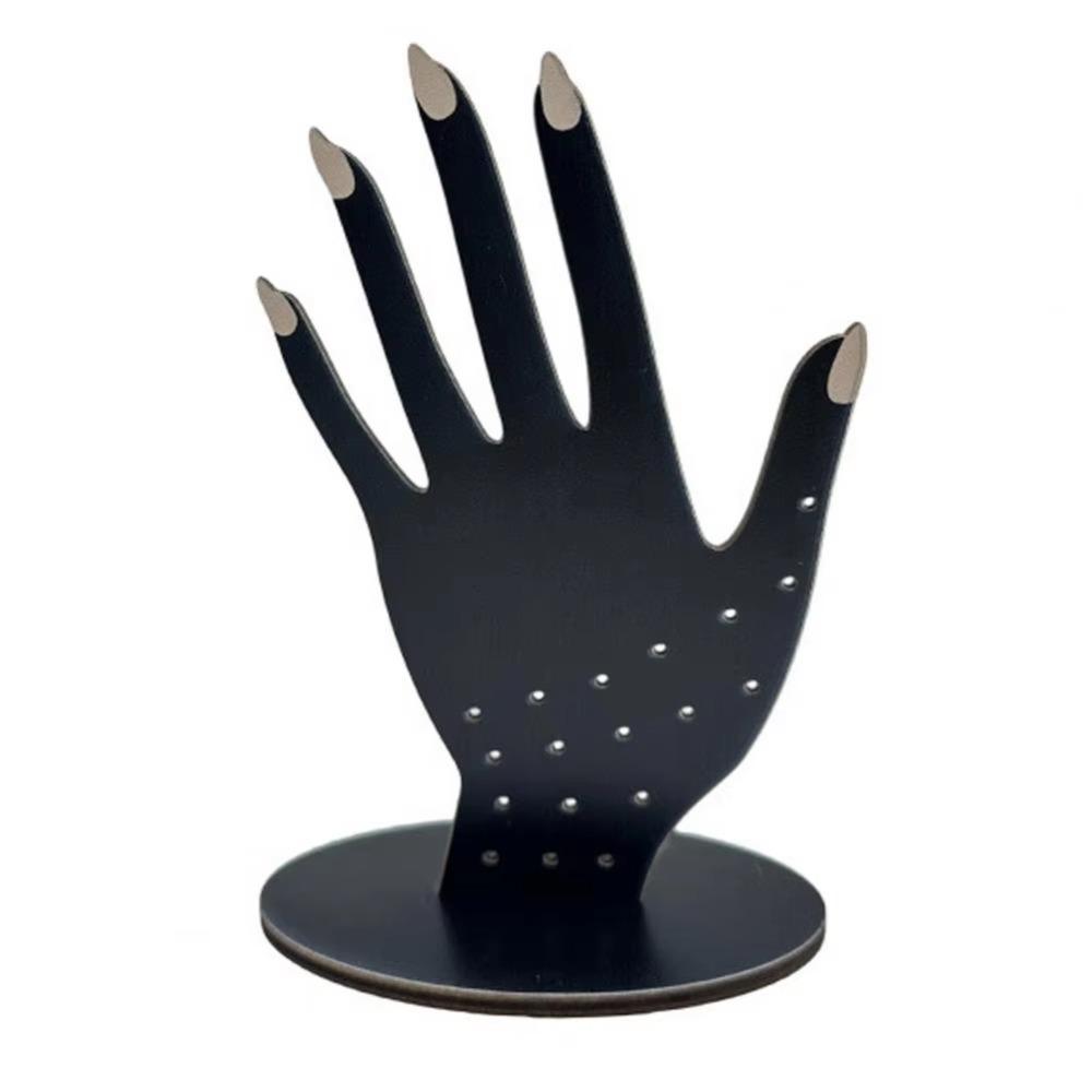 Kompakte Handförmige Ring-Ausstellungshalterung 2D Holz Schmuck-Organizer Ringhalter Weihnachtsgeschenk
