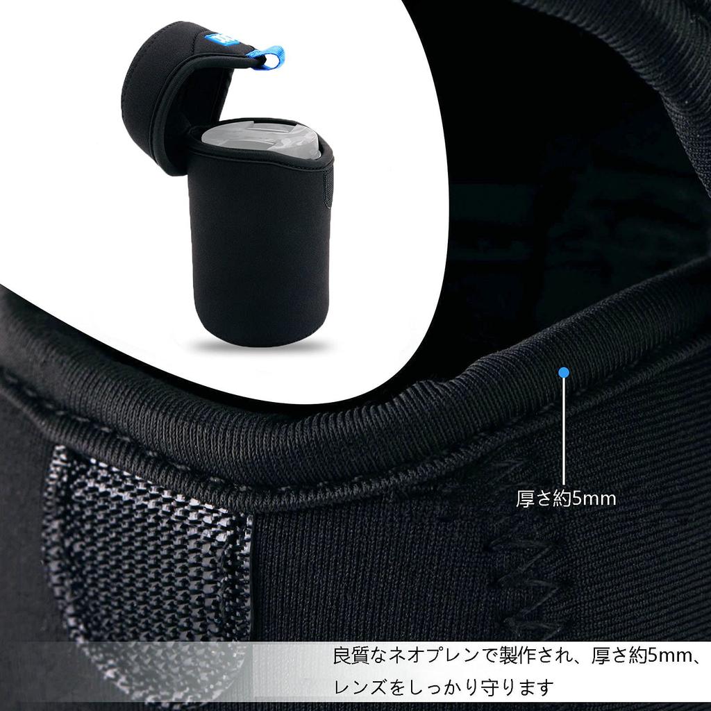 JJC Mirrorless Camera Lens for Sigma Sigma 16mm Sigma 70mm Tamron Nikon Z DX and Other Lenses x 78 x 118mm in Neoprene with Carabiner Case/Pouch