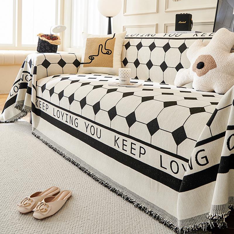 Chenille Sofa Towel Anti-Scratching Living Room Straight Row Sofa Cover Cloth All-Inclusive Sofa Cover Dust Cover for Four Seasons