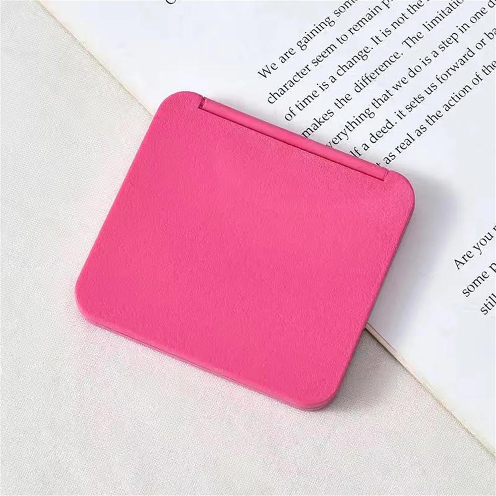 Double Sided Makeup Mirror Folding Portable Women Solid Color Mirror Pocket Rectangle Cosmetic Beauty Vanity Travel Men Shaving
