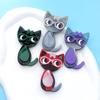 Blucome Acrylic Cat Brooches For Women Acetate Fiber Material Pin 4 Colors Available Animal Design Fashion Jewelry