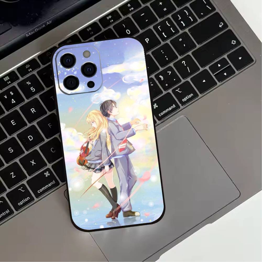 Hot Y-Your L-lie IN APRIL Comic Phone Case For iPhone 17,16,15,14,13,12,11 Plus,Pro Max,XS,Soft Silicone Black Cover