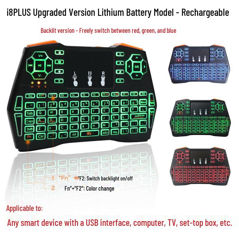 Compact Wireless Backlit Keyboard and Air Mouse - Orange Banana Pie Compatible