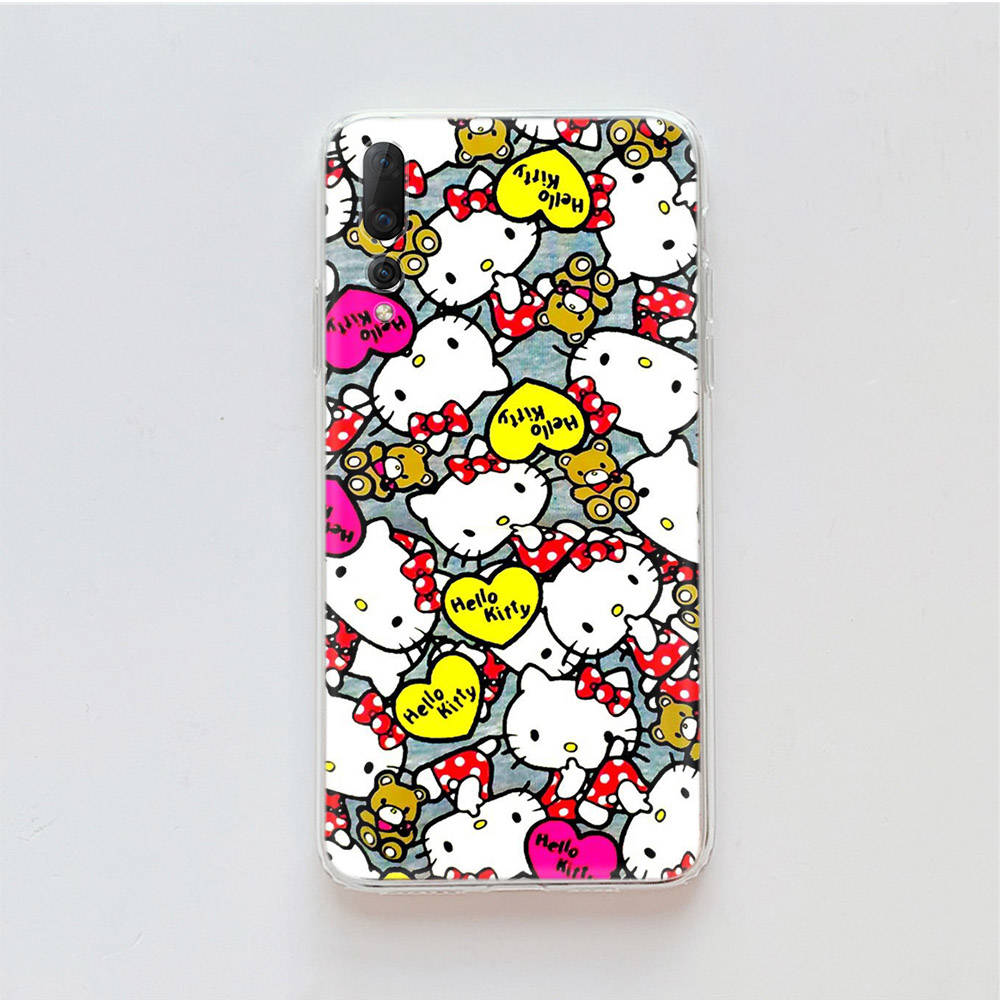Transparent Case for Samsung A04 A14 A23 M33 M53 Realme 10 9 C35 C55 VIVO X80 Infinix Hot 30 Note 11 Tecno Spark 8P Pro L-6 Lovely Hello Kitty
