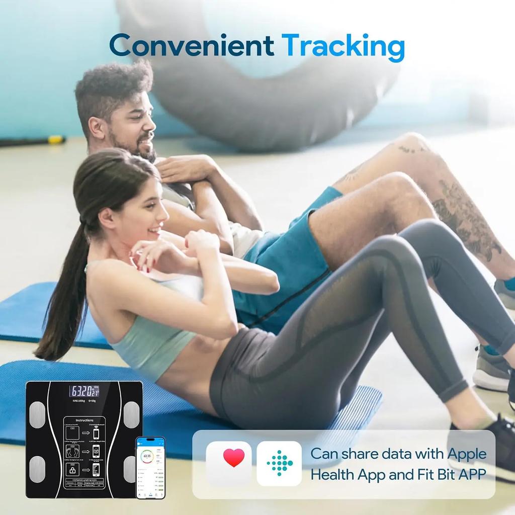 Bluetooth-Körperfettwaage, einfache und praktische Körperfettwaage mit LED-Anzeige, Haushaltswaage, Smart-Modus, Personenwaage