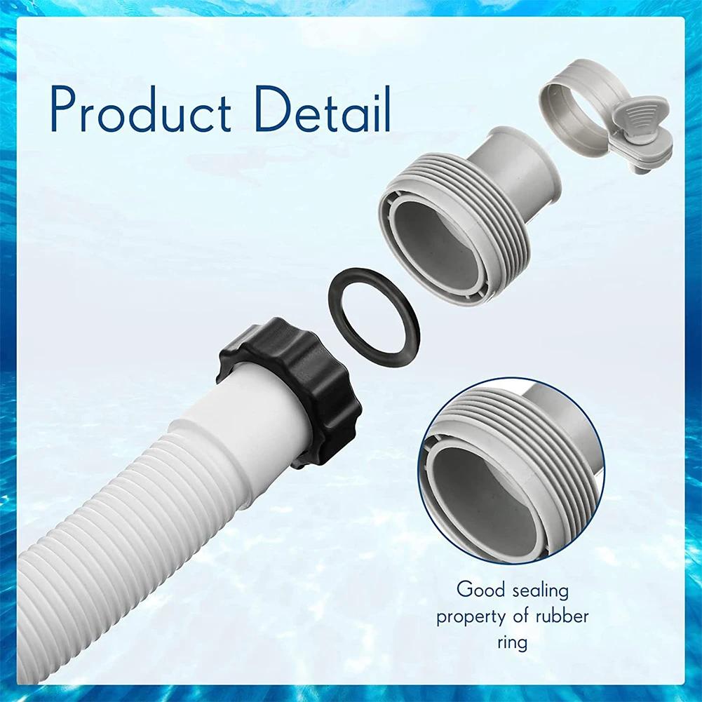 1.5in Diameter Pool Filter Pump Hose with Hose Adapters Pool Sand Filter Pump Hose for Intex Pool Sand Filter Pumps