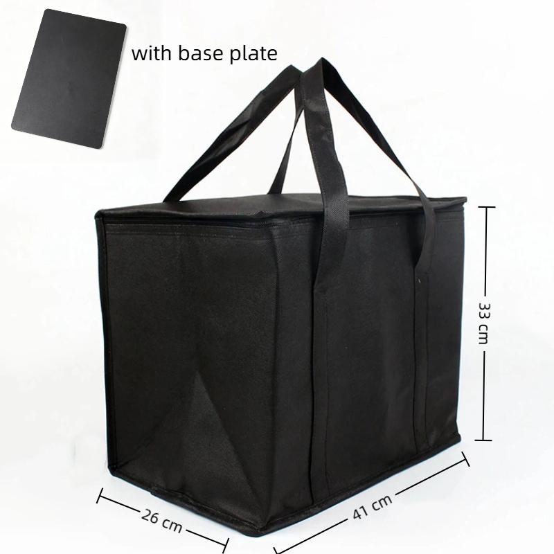 Thermal Insulated Food Delivery Bag Tear Resistant Aluminum Foil Lining Reusable Zipper for Commercial Food Delivery Service