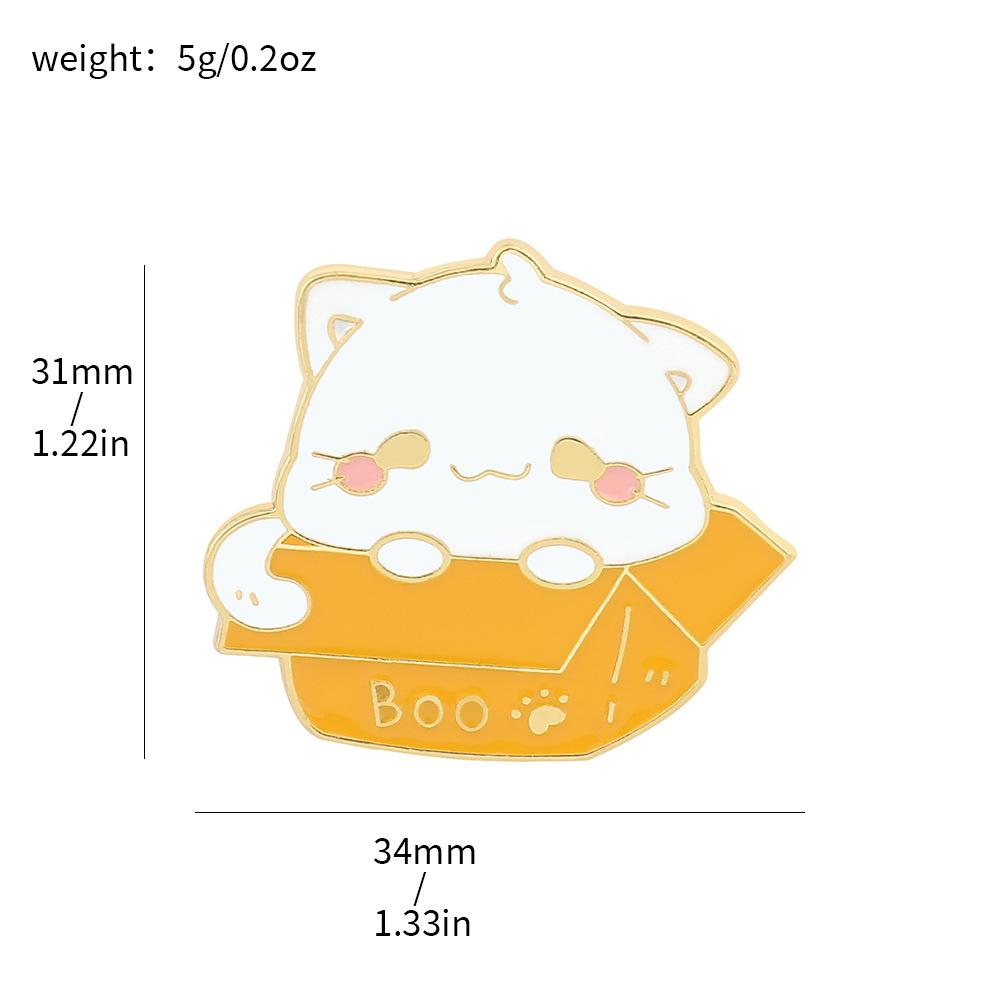 Cute cartoon cat series brooch personality funny Halloween creative ghost pumpkin kitten bag accessories