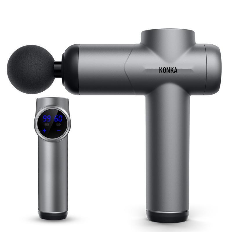 Kit Pistola de Massagem Fascial: Pistola Massageadora de Pescoço com Cabo USB, Cabeças de Massagem, Bacia para Banho de Pés, Bolsa de Ervas.