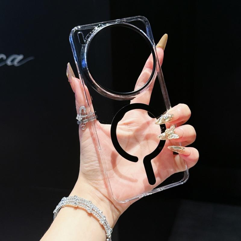 Для Vivo X200 X200s X300 Pro Ultra Mini Чехол Ультратонкий Простой Фантастический Прозрачный Знак Вопроса Магнитный ПК Противоударный Чехол vivo X300 чёрный