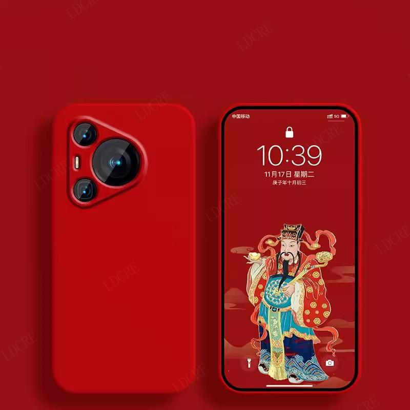 For Huawei Pura 70 Case Cover For Huawei Pura 70 Capas Liquid Silicone Original Shockproof TPU Soft Case Huawei Pura 70 Fundas