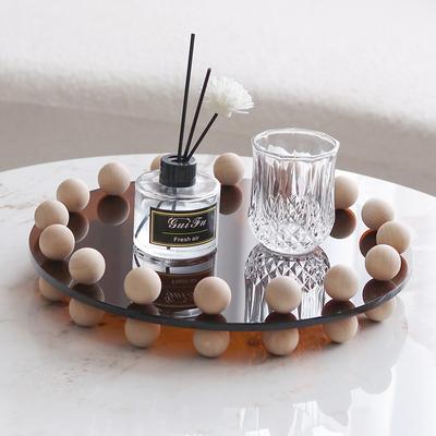 Leichter Luxus Massivholz Perlen Tablett Modellraum Esszimmer Wohnzimmer Zuhause Acryl Kunst Aufbewahrungs Disc Weiche Dekoration