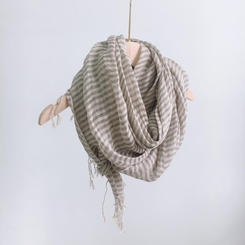 Korean Style Unisex Linen Scarf - Thin, Sunscreen, Retro, Natural Dewdrop Colors for Spring/Summer