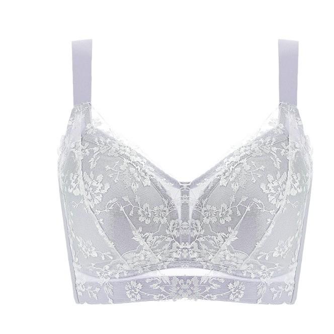 Summer ultra-thin large breasts and small underwear women's full cup without steel ring large size bra cover, support secondary breasts to prevent
