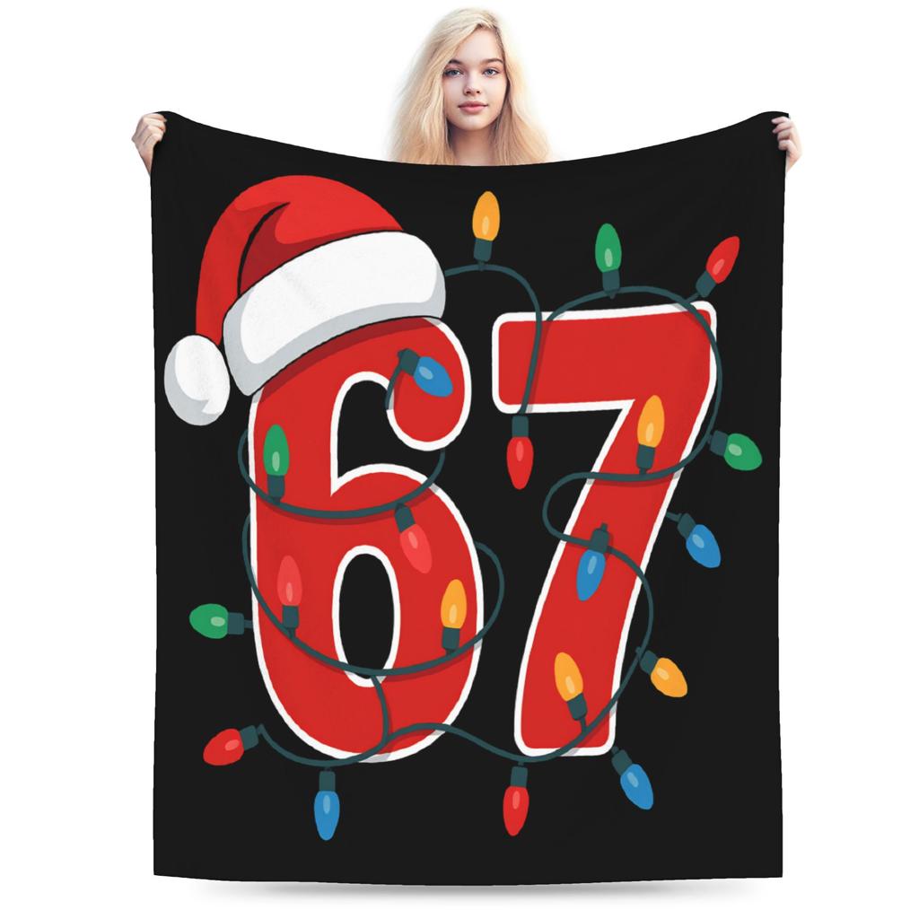 Funny Six Seven 67 Meme Fleece Blanket Throw Blankets for Home Hotel Sofa 150*125cm Bedspreads