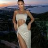 Summer Sexy Sleeveless Slit Dress Hollow Out Skinny Elegant Women Long Dresses Fashion Ladies Party Club Vestido