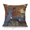Flower Birds Peacock Floral Oil Painting Parrot Home Decoration Cotton Linen Sofa Throw Pillow Case Beautiful Cushion Cover Case