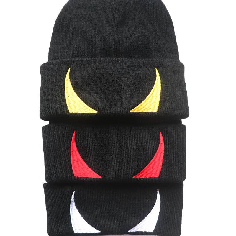 Popular in Europe and America devil horn Devil's Horns Embroidered Knit Hat Pullover Warm Hat Hip-Hop Woolen Hat