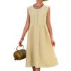 Women's Fashionable And Trendy Round Neck Loose Sleeveless Dress In Plus Size