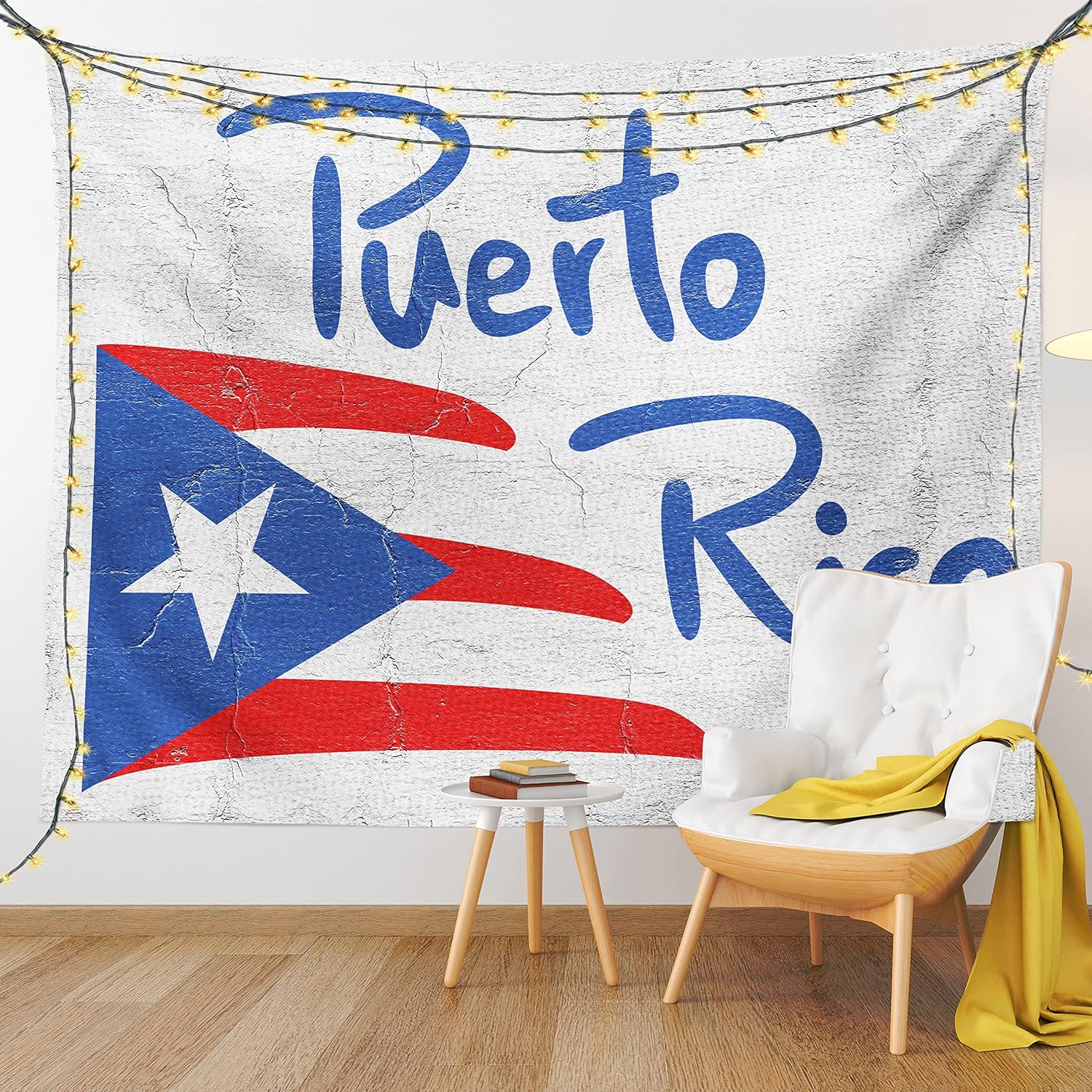 Hand Painted Puerto Rican Lunar Tapestry 75x100 чёрный